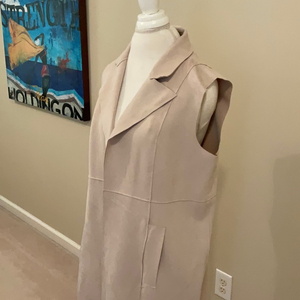 Joanne Vass, faux suede wrap jacket.  NWT